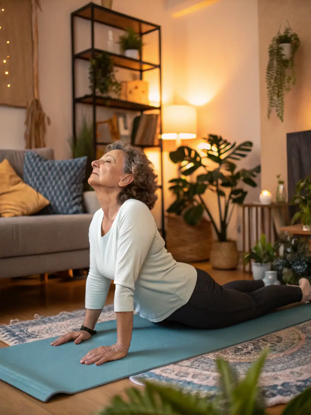 A person experiencing lower back pain, gently stretching their back, suggesting the potential for NUCCA to provide back pain relief.